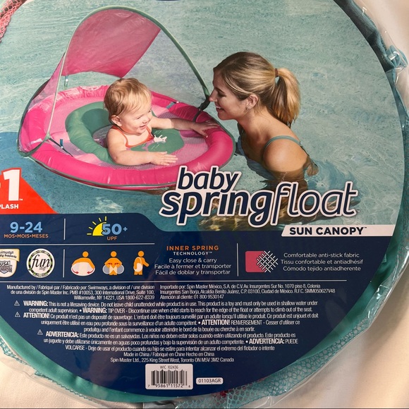 swimways Other Swimways Baby Spring Float Sun Canopy Pink 924 Mos 5 Upf Swim Step Poshmark